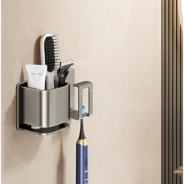Imagem de Organize seu banheiro com nossos suportes de escova de dentes de alumínio de alto perfil, um suporte de escova de dentes durável montado na parede, o número de compartimentos e se com copos é opcional