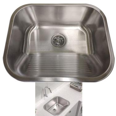 Imagem de Tanque Inox Lavanderia 30 Litros Lava Roupa Esfrega Limpa Lavabo Limpeza Area Externa Casa Varanda