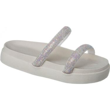 Imagem de Papete Birken Sandália 2 Tiras de Brilho Strass Chinelo Feminino  Moda Tendência Blogueiras.