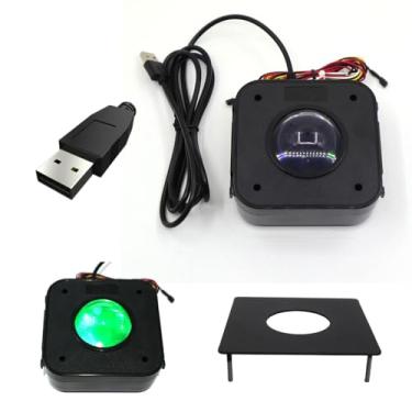 Imagem de Mouse USB Arcade Game Trackball iluminado LED redondo 4,5 cm conector USB com kit de suporte