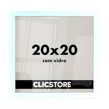 Imagem de Kit 3 Molduras 20x20Cm Para Quadros Com Vidro e Fundo Certificados Diplomas Fotos (Branco)