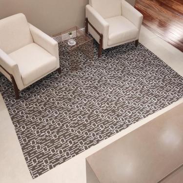 Imagem de Tapete de Algodão 200x250cm para Sala de Estar Jantar Cinza