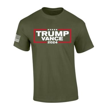 Imagem de Trenz Shirt Company Camiseta de manga curta Trump Vance 2024 Stars, Verde militar, G