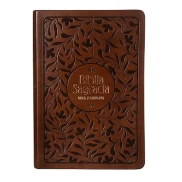 Imagem de Bíblia NVI Bible Journaling, courosoft marrom com baixo relevo, com espaço para anotações, Leitura Perfeita, Falei com Amor