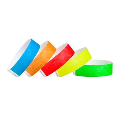 Imagem de Pulseiras 500 Wristco Tyvek para eventos – 500 unidades, pacote com 5 cores variadas – Design à prova de adulteração evita a reutilização – Pulseiras de grau premium para identificação hospitalar e