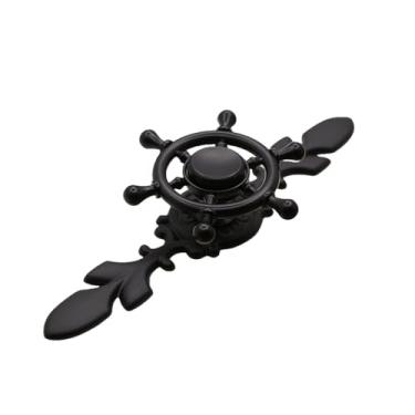 Imagem de Liga de zinco ponta do dedo giroscópio alça guarda-roupa gaveta porta do armário arte rotativa alça de móveis de furo único, 3112 preto, 170mm