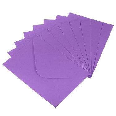 Imagem de YOKIVE 50 envelopes de vale-presente, mini envelopes de 15 x 10 cm, envelopes pequenos, tamanho de cartão de crédito, grande volume para cartões de agradecimento, formatura, aniversário, roxo