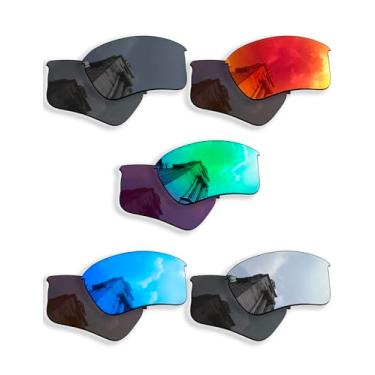 Imagem de Betterun 5 pares de lentes polarizadas de substituição para Oakley Flak Jacket XLJ/Flak Jacket XLJ Óculos de sol com ajuste asiático (AF), antiarranhões e resistentes a impactos