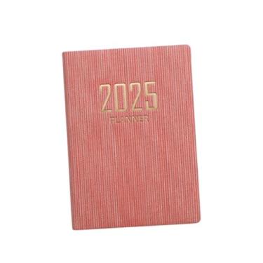 Imagem de menolana 2025 Pocket Planner Semanal e Mensal Planejador Janeiro a Dezembro Material Escolar Portátil 365 Dias Escritório Caderno A7, Rosa