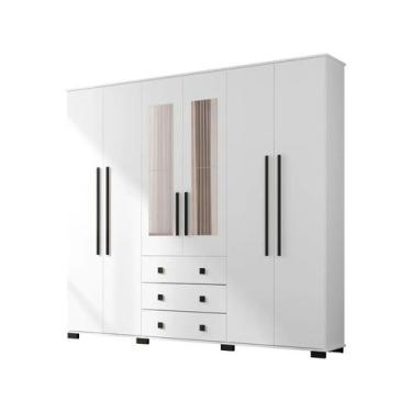 Imagem de Guarda-roupa Casal com Espelho 6 Portas Araplac Malu, Branco