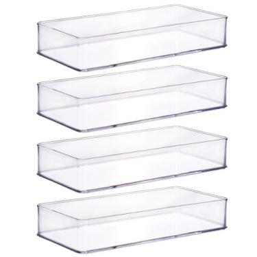 Imagem de Organizador de plástico acrílico 29,2 x 14,6 x 5,45 cm H1 4 unidades P