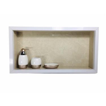 Imagem de Nicho Banheiro Porcelanato box 30x60x11 Borda De Alumínio. - Belo Nich