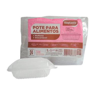 Imagem de Pote com Tampa Articulada 750 Ml 144 Unidades Rioplastic