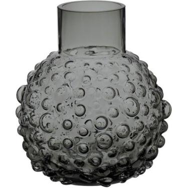 Imagem de VASO DECORATIVO ENFEITE CASA VIDRO 18x16x16cm CINZA - NH, Material: Vi
