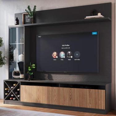 Imagem de Estante para TV Até 50 Polegadas Turim 3 Portas Grafite/Brise - Quidit