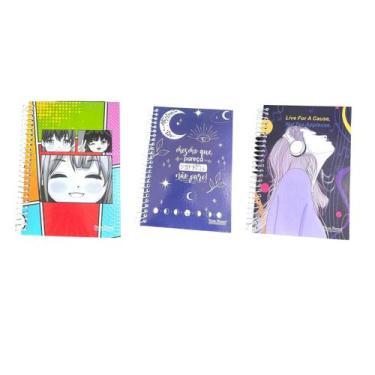 Imagem de Caderno Espiral 1/4 Capa Dura 96fls Pacote sortidos kit 2un - Elite, e