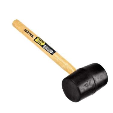 Imagem de Marreta de Borracha Preta 60mm - 16 OZ Com Cabo de Madeira Fertak