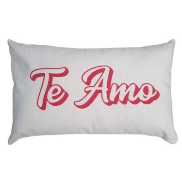 Imagem de Almofada Algodão Retangular Estampada 30x50cm Te Amo - FASTLAR