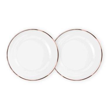 Imagem de Kit 2 Unidades Sousplat Redondo Transparente Com Borda Vidro 33Cm Rafi