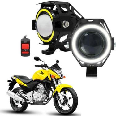 Imagem de Kit Led Farol Milha Moto CB300R 2010 2011 2012 2013 Angel Eye U7 Mini 