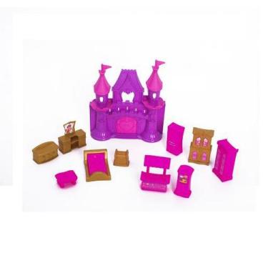 Imagem de Castelo da Princesa Brinquedo c/ 11 pçs Infantil Rosa - Cute Toys