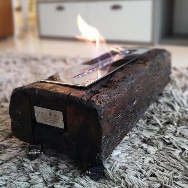 Imagem de Lareira Ecológica Rústica Dormente Portátil Completa - Magic Fire