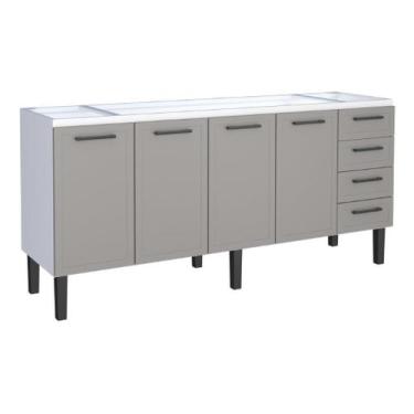 Imagem de Gabinete / Balcão  JU de Cozinha para Pia de 2.00m em Aço 4 Portas + 4