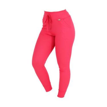 Imagem de Calça Feminina Ribana com Bolsos Jogger - Click Mais Bonita , Vermelho