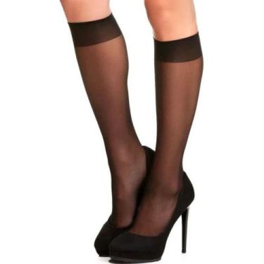 Imagem de Kit 2 Pares Meias Trifil 3/4 Europeu Fio 20 Poliamida W06106, Preto