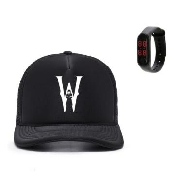 Imagem de Boné + Relógio Da Wandinha Familia Addams Wednesday Novidade - Gra Con