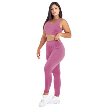 Imagem de Conjunto Feminino Fitness Top Alça + Calça Legging Basica  MAG853_902 