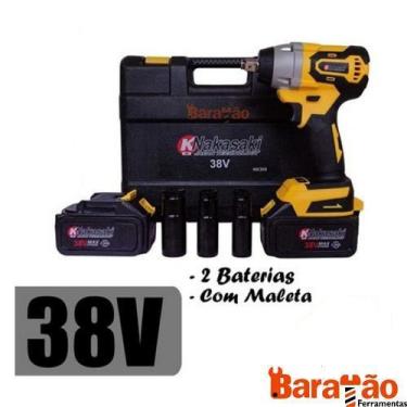 Imagem de Chave De Impacto Parafusadeira Com 2 Baterias 38v Nakasaki 