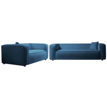 Imagem de Kit Sofá 3 Lugares 200cm e Poltrona Decorativa Escritório Orgânico Cec