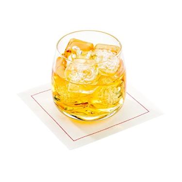Imagem de Restaurantware Guardanapos de coquetel Napluxe 11 x 11 cm 50 guardanapos descartáveis para bebidas - guardanapos quadrados de algodão branco sustentável macio altamente absorvente para casamentos ou