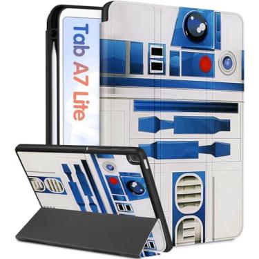 Imagem de Wazzasoft Capa para Samsung Galaxy Tab A7 Lite de 8,7 polegadas fofa masculina meninos crianças design exclusivo legal divertido suporte para lápis hibernar/despertar automático para tablet Tab A7