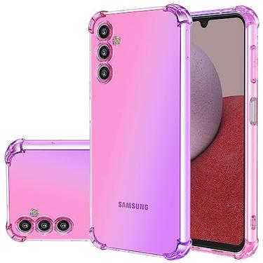 Imagem de Gufuwo Capa para Galaxy M14 5G, capa fofa para Samsung M14 5G SM-M146B para meninas e mulheres, capa protetora à prova de choque de TPU macio antiarranhões gradiente para Samsung Galaxy M14 5G (rosa)