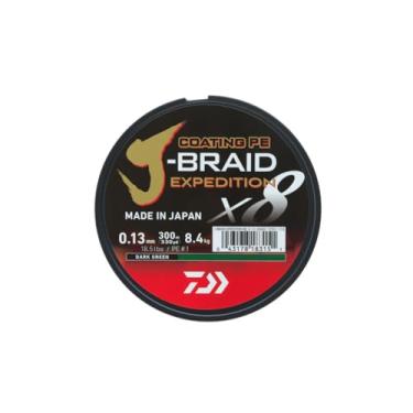Imagem de DAIWA J-Braid Expedition X8E, 0,20 mm, 16,0 kg/35,3 lbs, 165 m, verde escuro, linha de pesca trançada