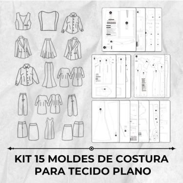 Imagem de Kit 15 moldes de costura para tecido plano by Marlene Mukai - EDITORA 