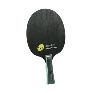 Imagem de rockible Lâmina de tênis de mesa de madeira portátil 7 camadas faça você mesmo pá de pingue-pongue lâmina de pá raquete de tênis de mesa para iniciantes, Comprimento Do Cabo