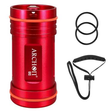 Imagem de ARCHON Porta-chaves de carro à prova d'água de liga de alumínio, caixa de armazenamento a seco para natação, mergulho essencial, kit de bolsa pequena para passeios de barco (vermelho)