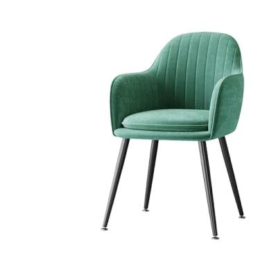 Imagem de XINCHANG Poltrona cadeiras de lazer para sala de estar, cadeira estofada de leitura com detalhes de maquiagem, cadeiras de escritório com pernas de metal (verde [pernas pretas, sem travesseiro])