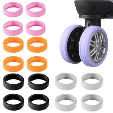 Imagem de Kit 16 Protetor De Rodas Mala Bagagem Viagem Capa De Silicone - Protet