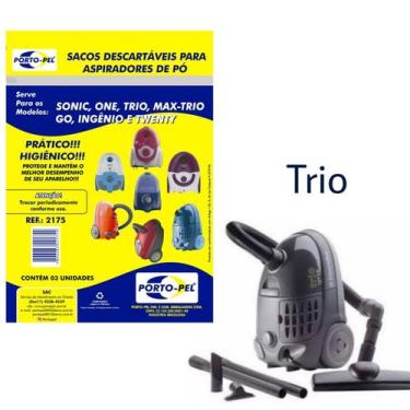 Imagem de Kit 3 Sacos Aspirador de Pó Electrolux - Trio (2175) - Porto-Pel