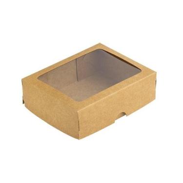 Imagem de Caixa com Visor S19 (8,5cm x 12,5cm x 3,5cm) Kraft 10 unidades - Assk
