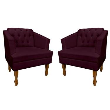 Imagem de Poltrona Kit 02 Unidades Estofada Decorativa Leitura Sala Quarto Consu