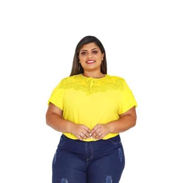 Imagem de Blusa feminina plus size pedraria manga curta  sku: bp12 - R.S MODAS, 