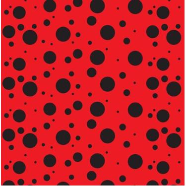 Imagem de Tnt estampado poá vermelho e preto 10 metros - Fascinação