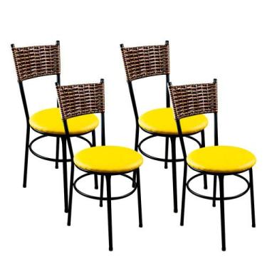 Imagem de 4 Cadeiras Para Cozinha Viena Avelã - Laumar, Amarelo
