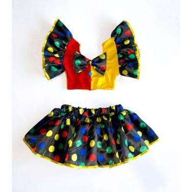 Imagem de Roupa de Palhacinha Carnaval Adulto - Conjunto Criativo e Colorido - M
