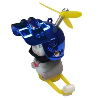 Imagem de Gato Gatinho Guidao Bike Moto Luzes Som Buzina Capacete Fofo Motocicle